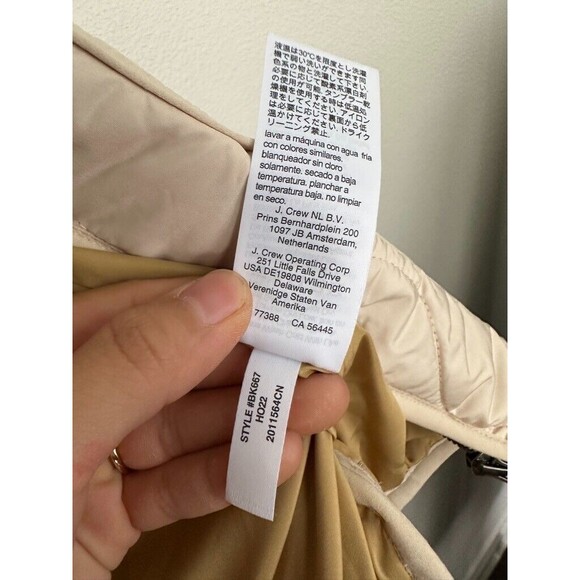 J. Crew Quilted Excursion Sleeveless Puffer Jacket Ivory White Size Small NEW - Picture 10 of 14